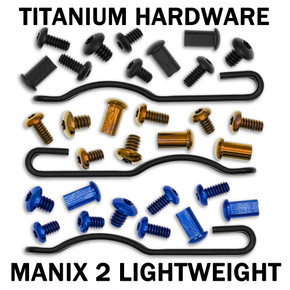 Titanium Replacement Hardware Screw Kit for Spyderco Manix 2 Lightweight (Not Pinned Version) Titanium Replacement Hardware Screw Kit for Spyderco Manix 2 Lightweight (Not Pinned Version)