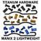 Titanium Replacement Hardware Screw Kit for Spyderco Manix 2 Lightweight (Not Pinned Version)