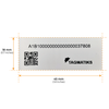 TagMatiks On-Metal RFID Label dimensions – 45.72 x 17.78 x 1.524 mm compact RFID label