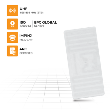 Key features of TronRFID 261 M830 Paper Label – Impinj M830 chip, ETSI 865-868