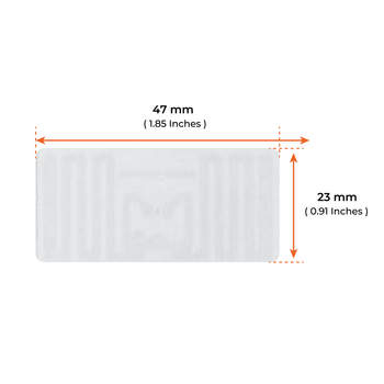 TronRFID Poly Label (47 x 23 mm) with Special Adhesive dimension