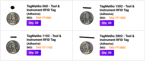TagMatiks Tool & Instrument RFID Tag Sample Pack