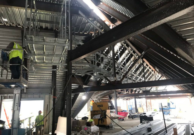 Unistrut Catwalk for Sloped Ceiling Unistrut Catwalk for Sloped Ceiling