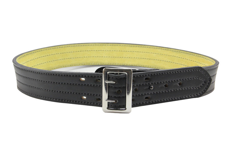 Duty Belt with Basketweave Embossing and Sam Brown Buckle and Stud