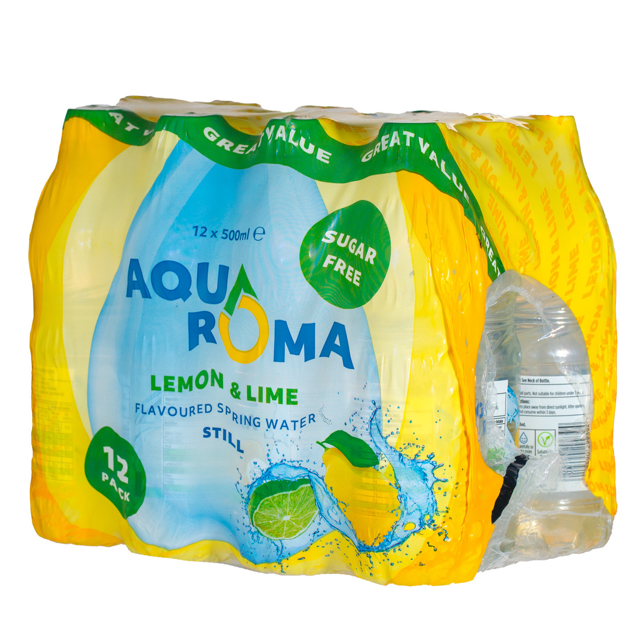 Aquaroma Lemon & Lime Flavoured Water Bottles (12 x 500ml) - JL Brooks
