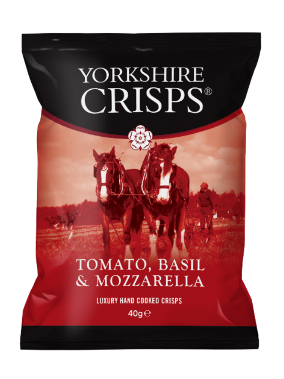 Yorkshire Crisps Bags - Tomato Basil & Mozzarella 40g x 24 - JL Brooks