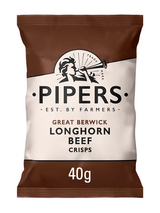 Longhorn beef flavoured potato crisps — smoky, indulgent savoury crunch.