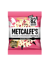 Rice cakes with yoghurt‑coating & real strawberries — sweet, crunchy snack with vegetarian & gluten‑free credentials.