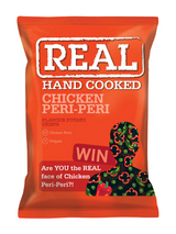 Hand‑cooked peri‑peri chicken seasoning on crispy British potato crisps — bold, spicy, gluten‑free. Hand‑cooked peri‑peri chicken seasoning on crispy British potato crisps — bold, spicy, gluten‑free.