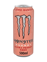 Zero‑sugar peach‑flavoured Monster Ultra — juicy taste, full energy blend, low‑calorie boost