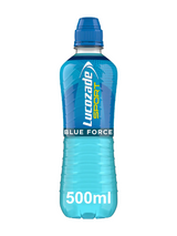 Lucozade Sport Blue Force Bottles 12 × 500 ml — isotonic sports drink with electrolytes and carbs for hydration and energy. Refreshing mixed berry flavour with bold colour appeal.