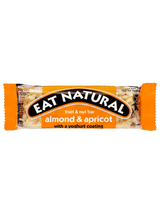 Eat Natural Almond & Apricot with Yoghurt Coating Bars 12 x 45 g — creamy yoghurt-coated nut and fruit bars with almonds, apricots, and crisped rice. Gluten-free, vegetarian recipe.