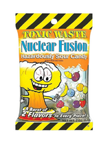 Toxic Waste Nuclear Fusion Bags 12 x 57 g — extreme sour dual-flavour sweets. Bulk case, perfect for resale, novelty ranges, and stocking up.
