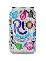 Rio Tropical Light 24 x 330 ml — lightly sparkling tropical fruit drink with orange, pineapple, passion fruit & mango. Lower sugar and vegan friendly.