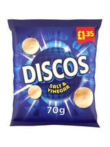 Discos Salt & Vinegar Crisps 16 x 70g £1.35 Price Marked