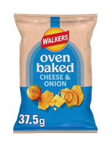 Walkers Oven Baked Cheese & Onion Grab Bag Crisps - 32 x 37.5g