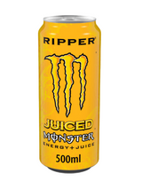 Monster Energy Ripper 12 x 500 ml — pineapple and tropical fruit juice flavour with Monster’s energy blend. Real juice, high caffeine, taurine & B-vitamins. Bulk case in stock.