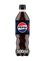 Pepsi Max Bottles 24 × 500 ml — bold, full-flavour cola with zero sugar. Smooth, fizzy and perfectly refreshing.