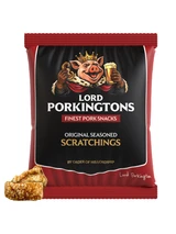 Lord Porkingtons Original Seasoned Pork Scratchings 40g front of pack image
