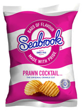 Seabrook Crisps Prawn Cocktail are thick-cut, hand-cooked potato crisps with tangy, slightly sweet prawn cocktail flavour. Gluten-free, vegetarian, and perfect for snacking, lunchboxes, or sharing.