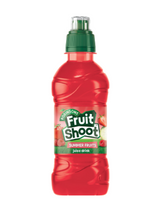 Robinsons Fruit Shoot Low Sugar Summer Fruits 24 x 275 ml — made with real fruit juice, no added sugar, and sports cap bottles. Low calorie kids’ drink, wholesale case.