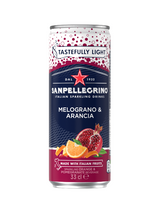 San Pellegrino Melograno & Arancia 24 x 330 ml — Italian sparkling drink with real orange and pomegranate juice. Bright, fruity, and refreshing.