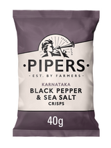 Tellicherry black pepper & sea salt on crisp British potatoes — bold, peppery gourmet flavour, gluten free.