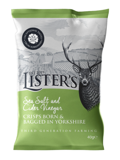 Lister’s Crisps Sea Salt & Cider Vinegar 24 x 40g deliver a tangy, bold flavour with a satisfying hand-cooked crunch. Perfect for pubs, catering, offices, or sharing at home.