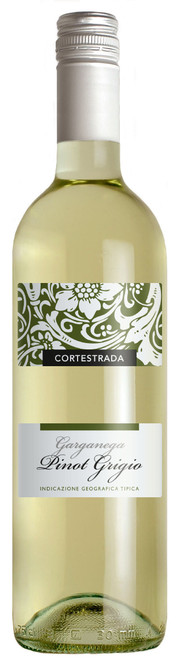 Cortestrada Catarrato/Pinot Grigio – 1 × 75 cl. Crisp Sicilian white wine with citrus and pear notes. Vegan-friendly, 12% ABV.