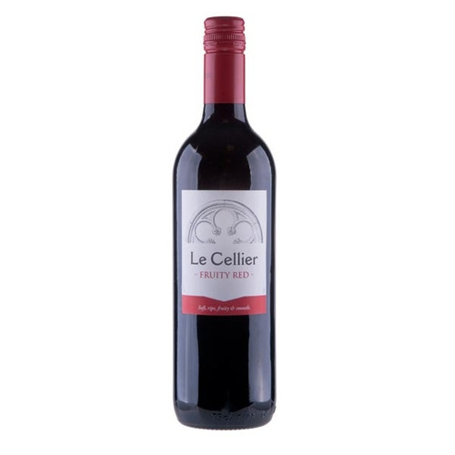 Le Cellier Red Wine – 1 × 75 cl. Smooth and fruity French red with soft tannins. Ideal for house wine lists and everyday dining.