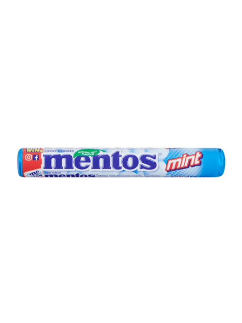 Mentos Mint Tubes 40 x 38 g — refreshing chewy mints in iconic tubes. Bulk case, perfect for resale, vending, or stocking up.