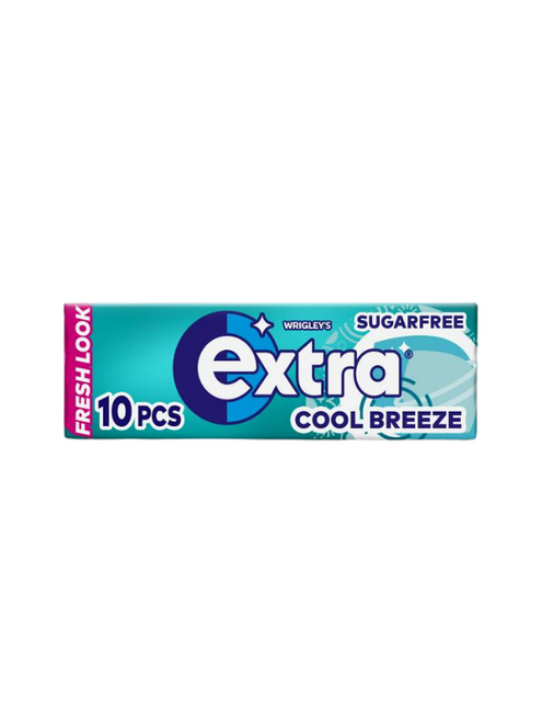 Wrigley’s Extra Cool Breeze Chewing Gum 30 x 15 g — sugar-free gum with a smooth, cooling mint flavour. Bulk case, ideal for resale or stocking up.