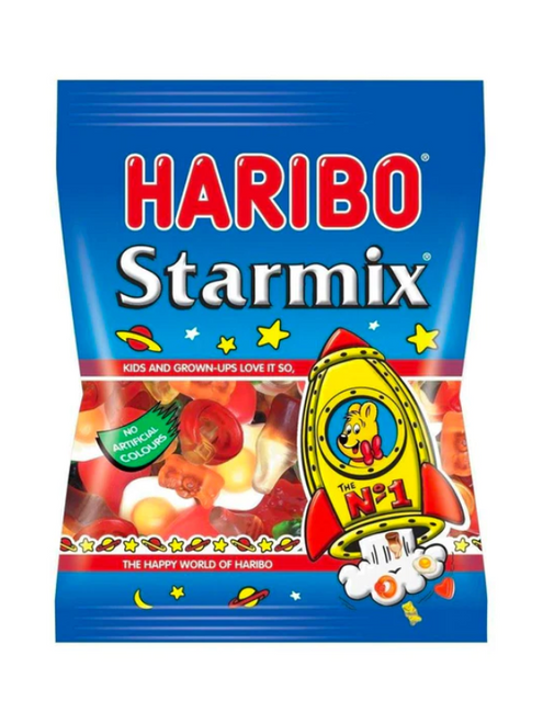 Mix of fruity gummies & foam sweets — Starmix brings sweet‑shop nostalgia in every colourful bag. Mix of fruity gummies & foam sweets — Starmix brings sweet‑shop nostalgia in every colourful bag.