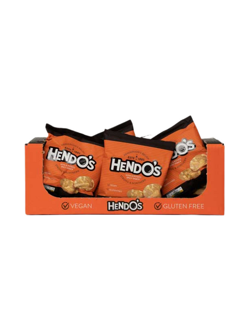 Hendo’s Soya & Potato Spicy Snack 24 x 23g deliver a crunchy, flavour-packed bite with a bold, spicy kick. Perfect for parties, offices, catering, or sharing at home. Hendo’s Soya & Potato Spicy Snack 24 x 23g deliver a crunchy, flavour-packed bite with a bold, spicy kick. Perfect for parties, offices, catering, or sharing at home.