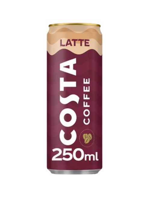 Costa Coffee Latte 12 x 250 ml — smooth, creamy ready-to-drink coffee made with Costa’s Mocha Italia blend and milk. Refreshing and perfectly balanced.