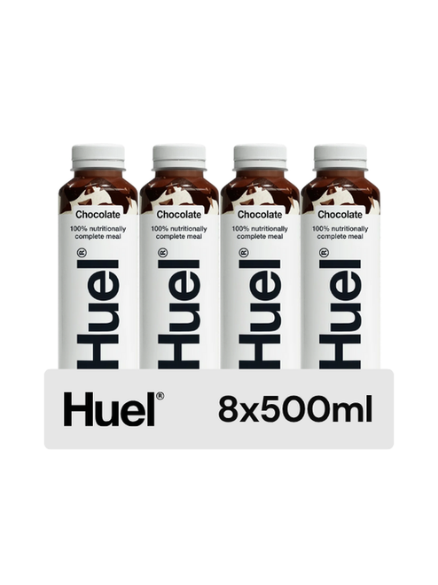 Huel Ready-to-Drink Chocolate (8 x 500ml) – vegan, gluten-free, complete meal in a bottle. 400kcal, 20g protein, 26 vitamins & minerals.