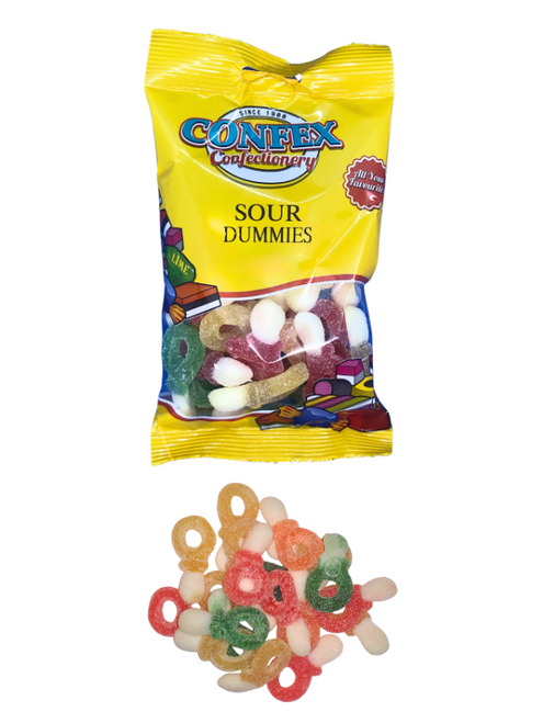 Confex Sour Dummies Sweet Bags (12 x 125g)