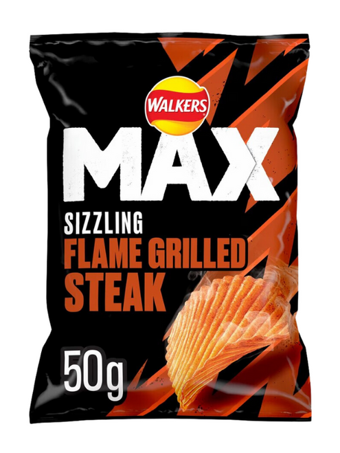 Flame‑grilled steak ridged crisps — bold, smoky steak flavour with deep ridges for max seasoning. Flame‑grilled steak ridged crisps — bold, smoky steak flavour with deep ridges for max seasoning.