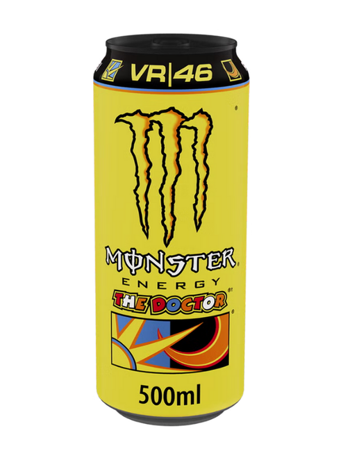 Citrus Monster Energy drink with VR46 “The Doctor” branding — bold sugar blend, high caffeine (160 mg), refreshing citrus 500 ml can. Citrus Monster Energy drink with VR46 “The Doctor” branding — bold sugar blend, high caffeine (160 mg), refreshing citrus 500 ml can.