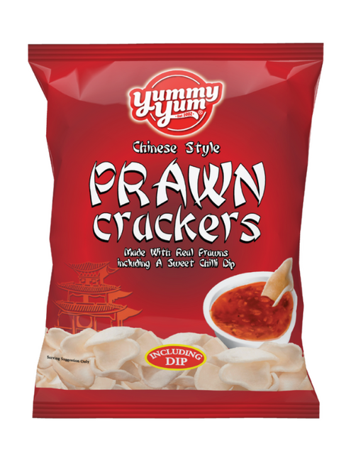 Crunchy prawn crackers with fiery sweet chilli dip — sweet, sour & spicy snack. Crunchy prawn crackers with fiery sweet chilli dip — sweet, sour & spicy snack.