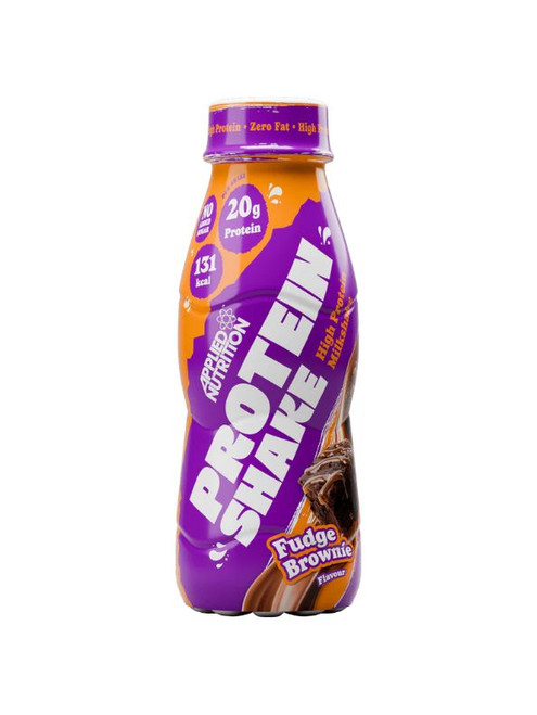 Applied Nutrition Fudge Brownie Protein Shake – rich chocolate flavour, lactose-free and low sugar with 25 g protein per bottle. Smooth, ready-to-drink fuel for recovery or on-the-go nutrition.