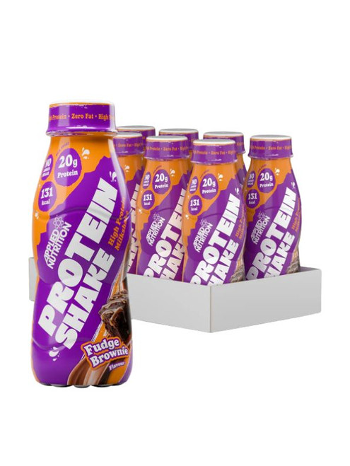 Applied Nutrition Fudge Brownie Protein Shake – rich chocolate flavour, lactose-free and low sugar with 25 g protein per bottle. Smooth, ready-to-drink fuel for recovery or on-the-go nutrition.