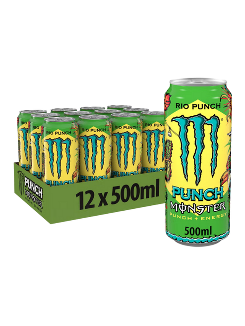 Monster Energy Drink Rio Punch Cans - 12 x 500ml Monster Energy Drink Rio Punch Cans - 12 x 500ml