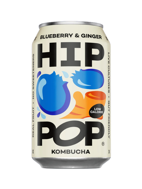 Hip Pop Kombucha Blueberry & Ginger Can