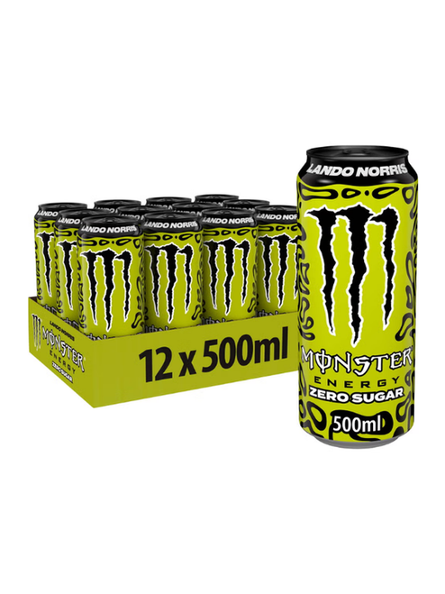 Monster Energy Drink Lando Norris Zero Sugar Cans - 12 x 500ml Monster Energy Drink Lando Norris Zero Sugar Cans - 12 x 500ml