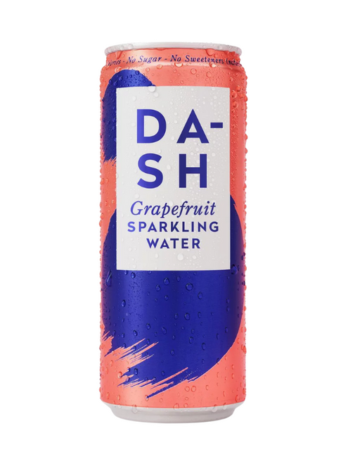 Dash Grapefruit Sparkling Water 12 x 330 ml — crisp sparkling spring water infused with real grapefruit. Zero calories, no sugar, vegan-friendly. Dash Grapefruit Sparkling Water 12 x 330 ml — crisp sparkling spring water infused with real grapefruit. Zero calories, no sugar, vegan-friendly.