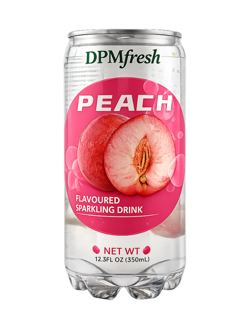 DPM Fresh Peach Sparkling Plastic Can  - 24 x 350ml