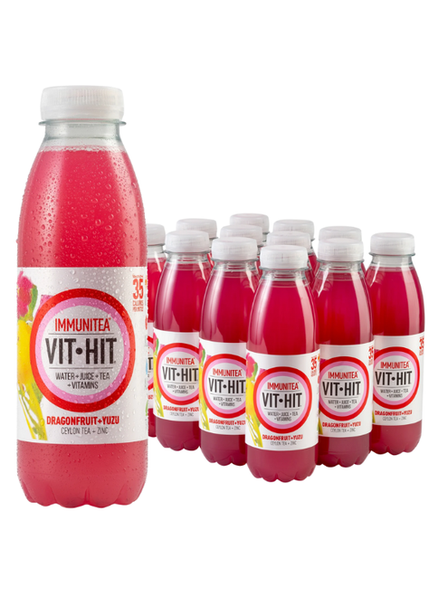 VITHIT Immunitea Dragonfruit & Yuzu Bottles- 12 x 500ml