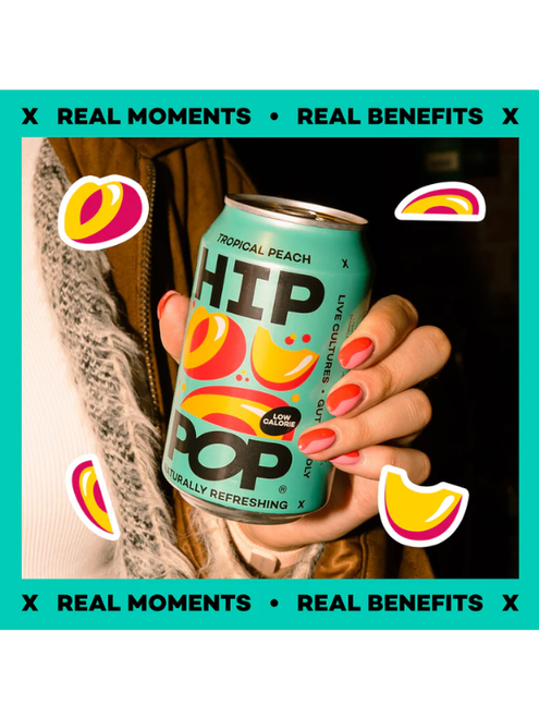 Hip Pop Living Soda Tropical Peach - 12 x 330ml