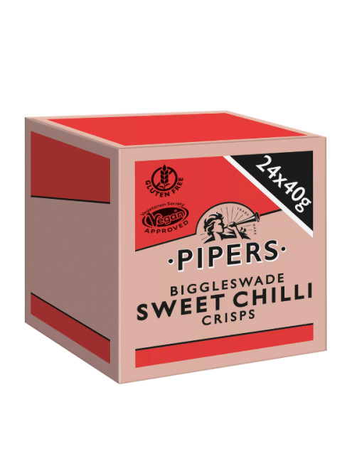 Pipers Crisps Biggleswade Sweet Chilli - 24 x 40g [DATED 1.01.26]